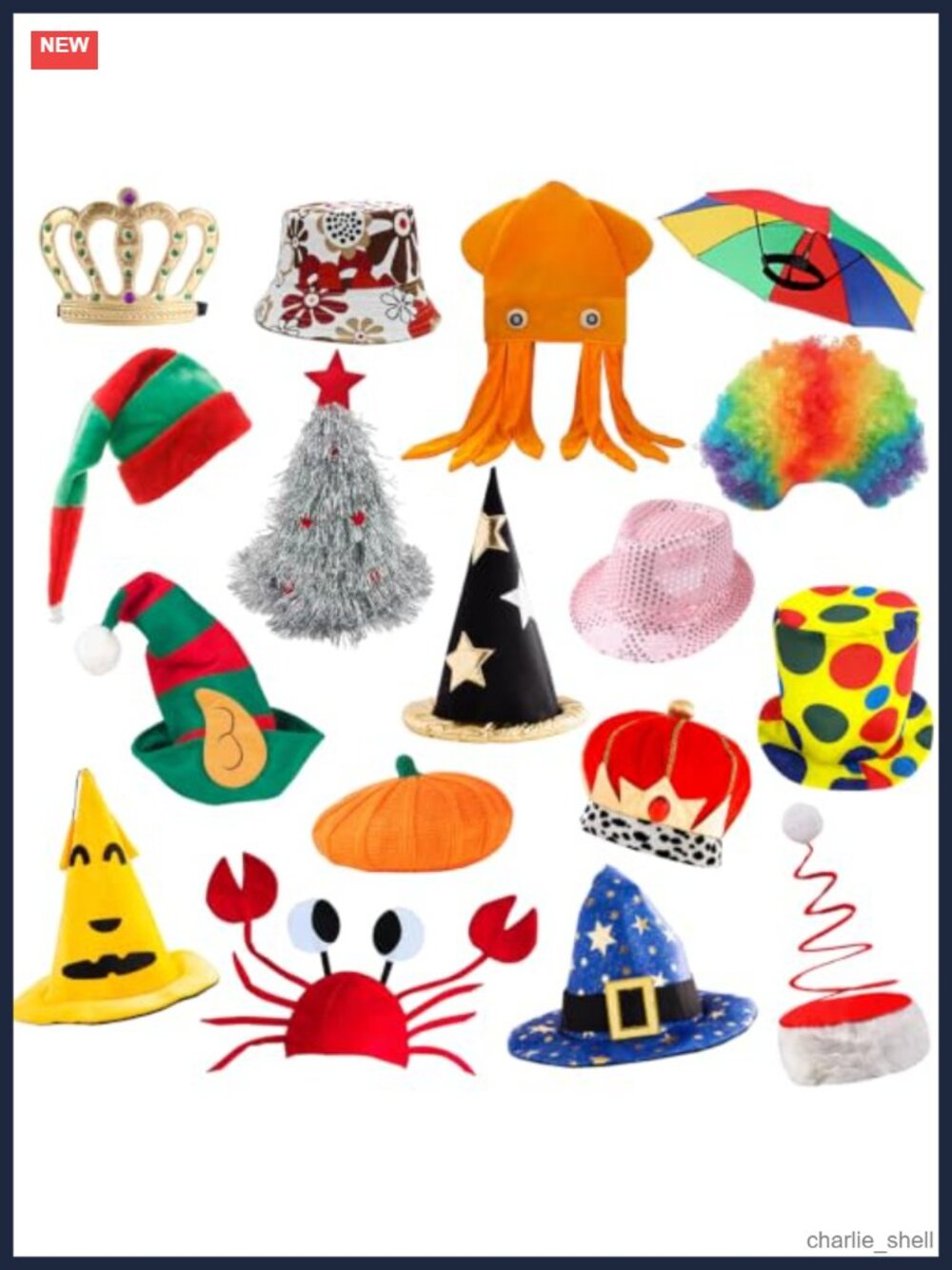 16 Pack Funny Party Hats Photo Booth Props Costume One Size Fits Most